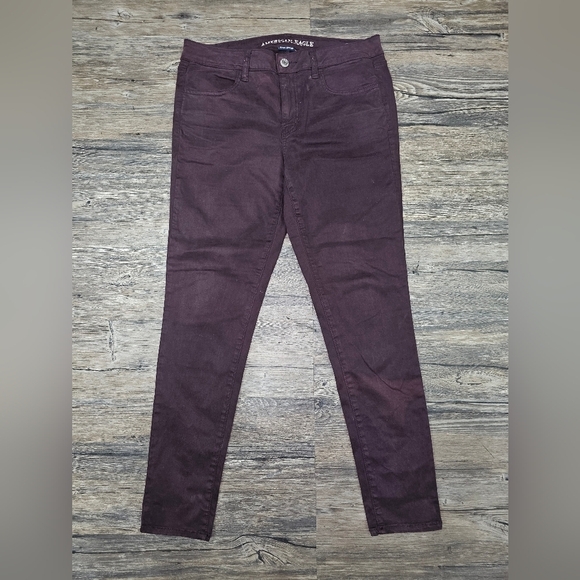 AEO Jeggings Size 12 Regular Classic Wine Sateen NWT - Picture 2 of 8